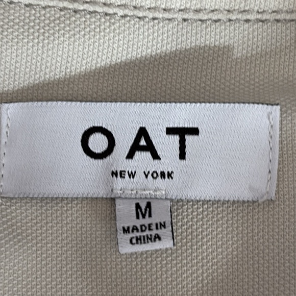 Oat New York Oversized Boxy Button Front Top in Light Beige - Size Medium - Picture 4 of 6